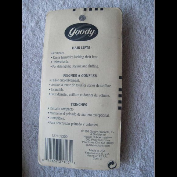 3 Goody Lift Combs Unbreakable Plastic Hair Pick Comb Set Detangle Style Lifts - Picture 6 of 8